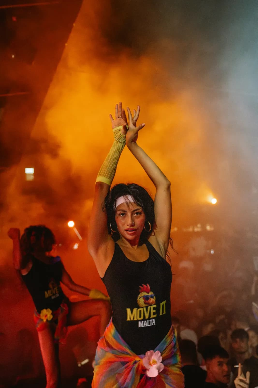 Move it! dancer performing in the smoke on stage