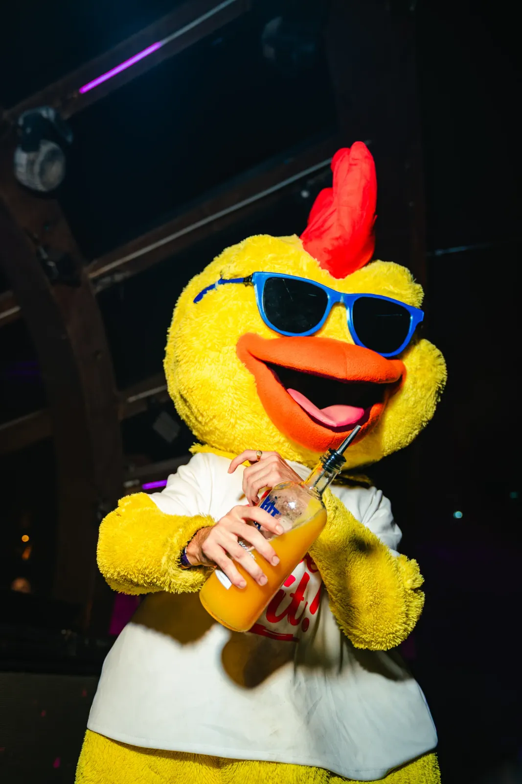 The Move it! Malta mascot partying with the crowd