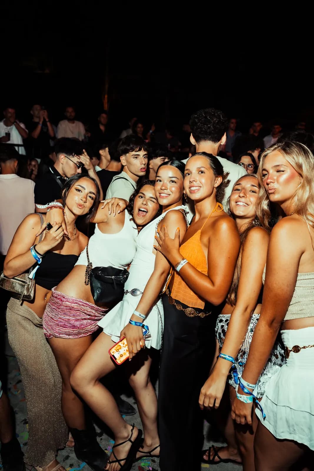 Girls dancing together in the crowd at Move it! Malta